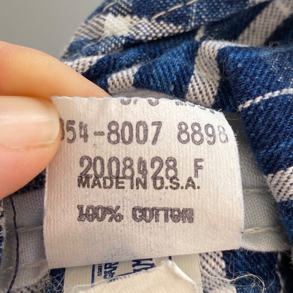 Vintage Osh Kosh Bgosh Vestbak Baby Overalls Size 3-6 Months Blue Plaid Footie - Picture 9 of 11